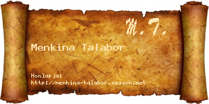 Menkina Talabor névjegykártya